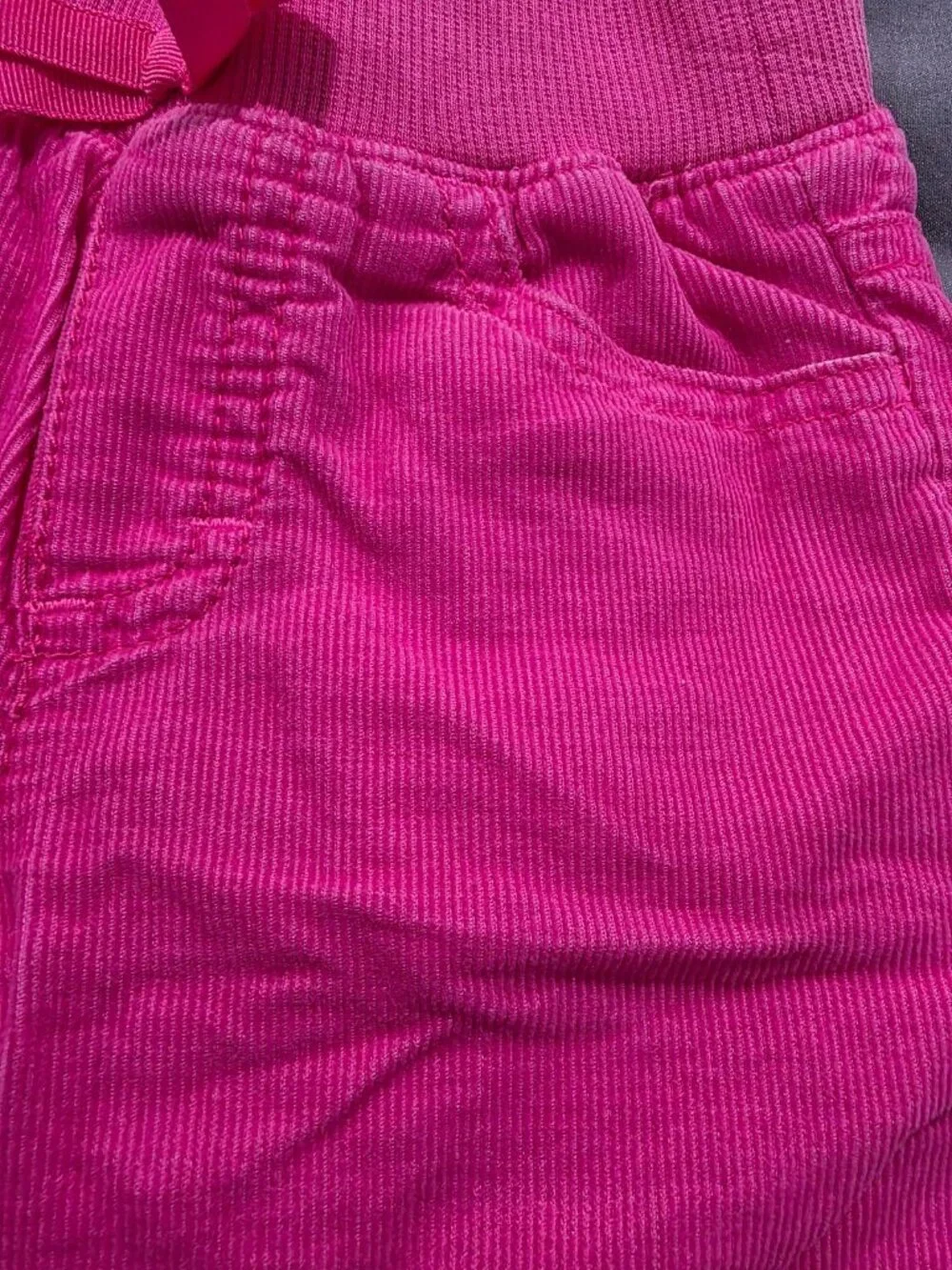 Gymboree Baby Girls Pink Corduroy Pants 3-6 Months Ruffle Ankle